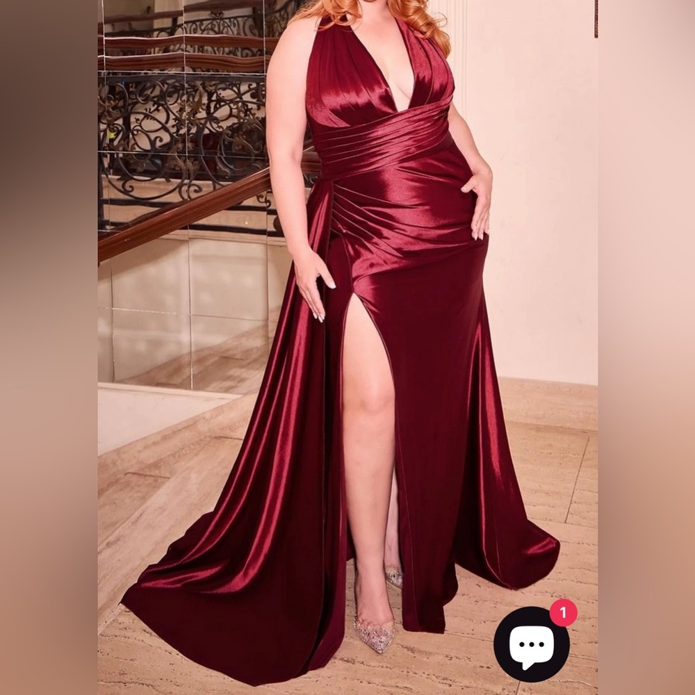 Long Halter Dress With A Side Sash